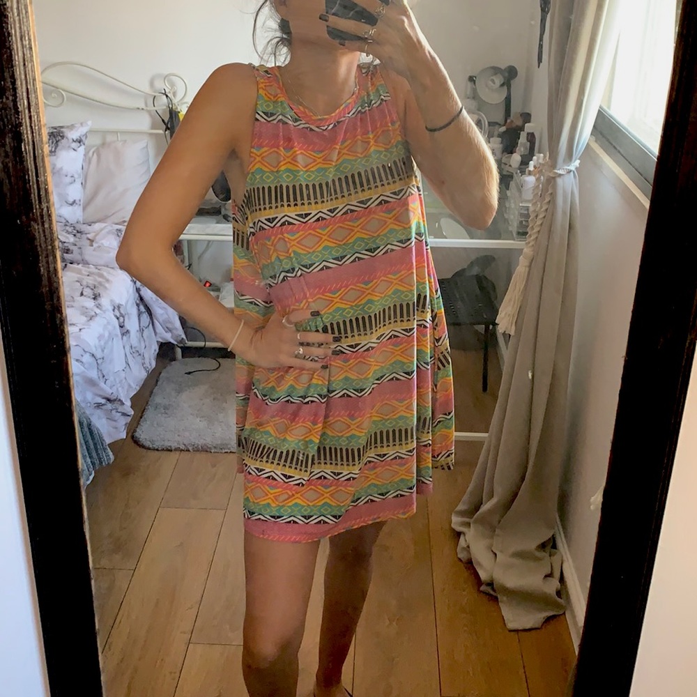 Bombes small high neck summer dress Aztec print